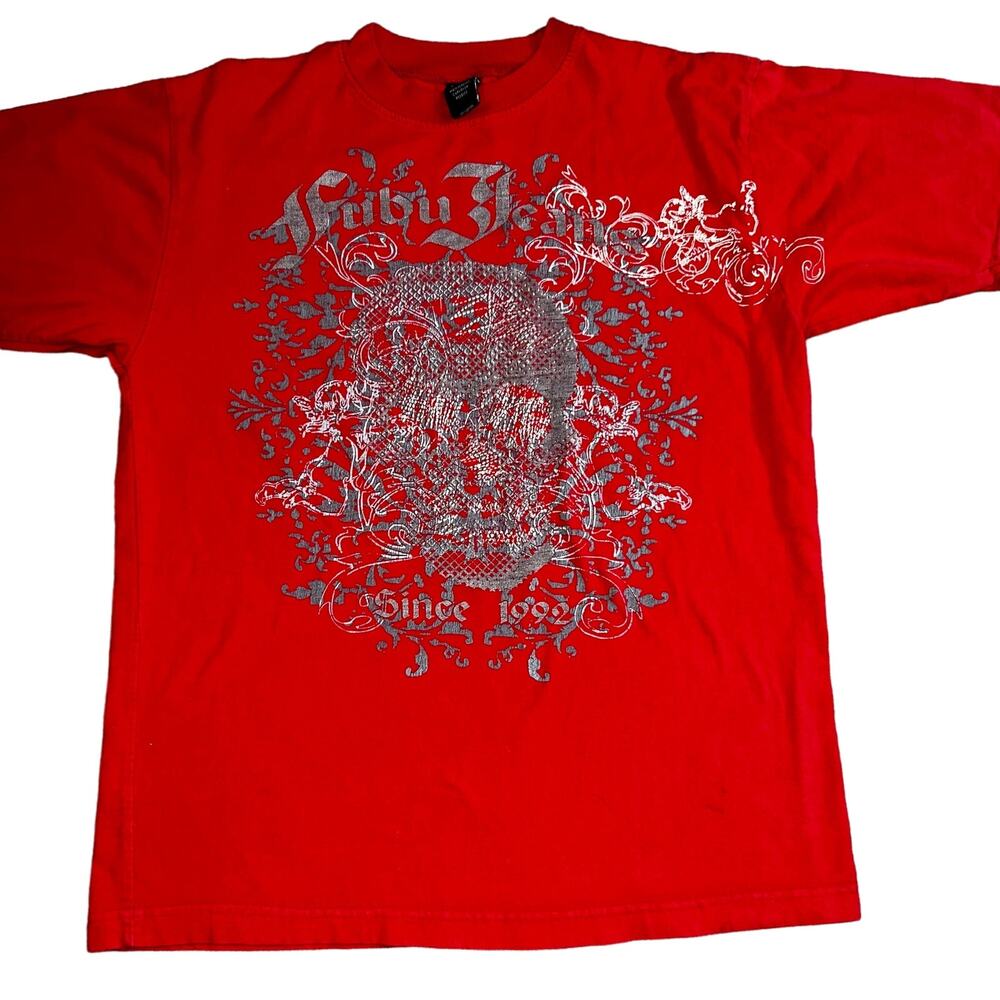 Vintage FUBU Jeans red skull y2k youth t shirt size 20 could be adult small